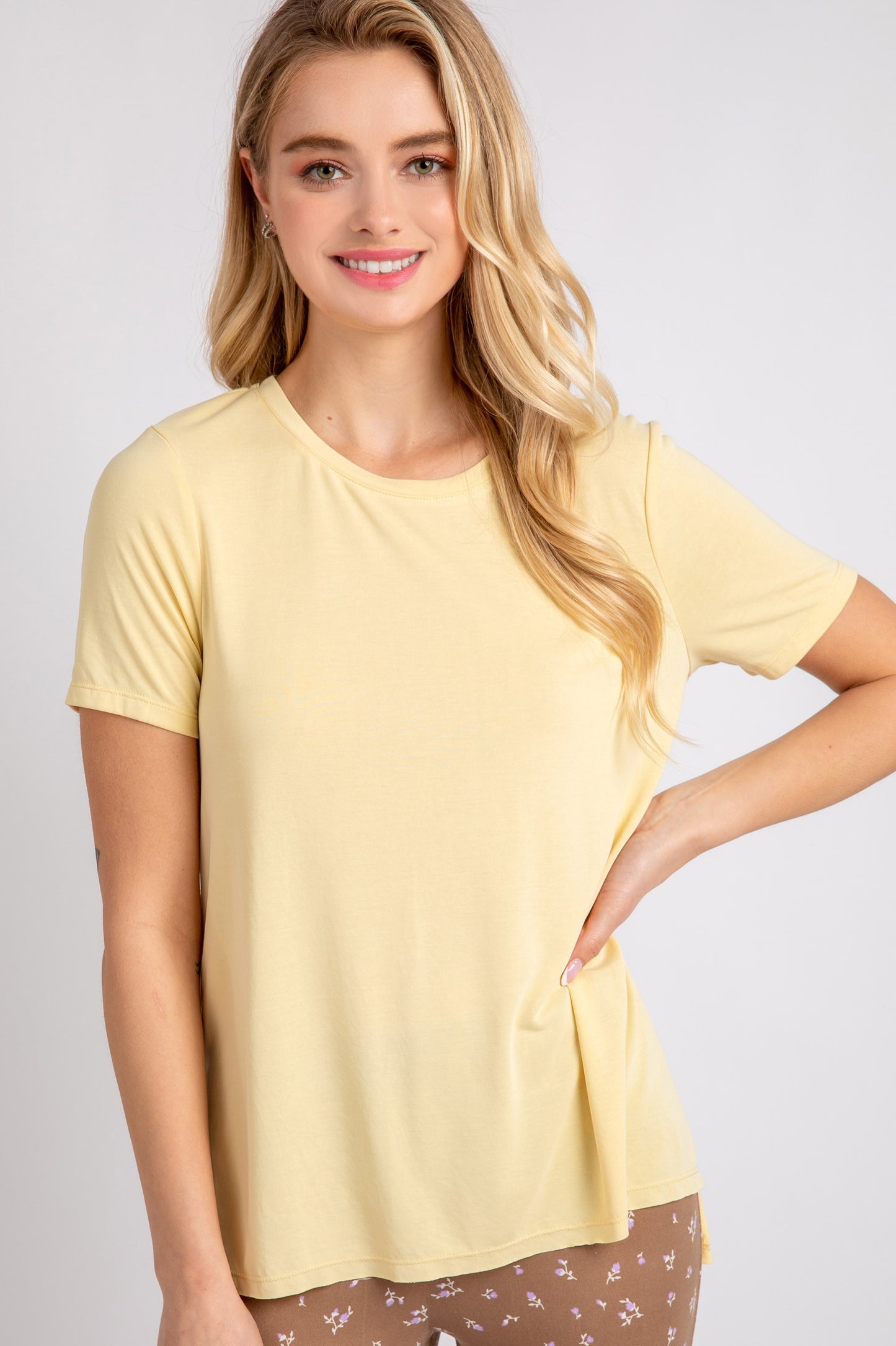 Style 2876 Butter Round Neck Modal/Poly Top