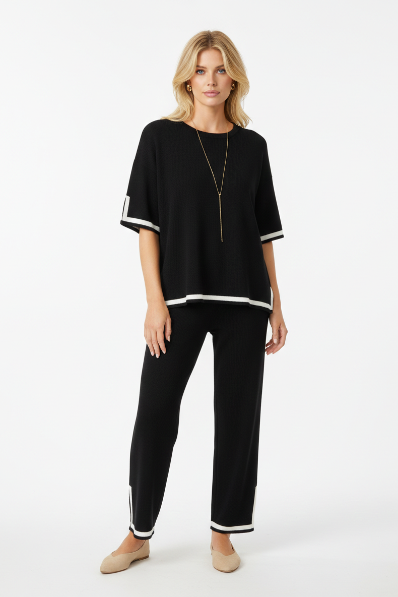 138 Black & White Blouse and Pants Set