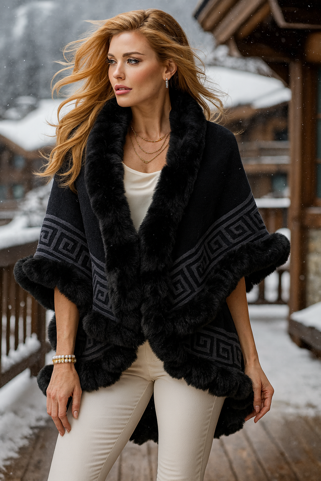 3112 Midnight Onyx Fur Wrap