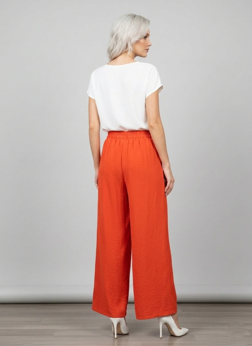 6122 Orange Pleated Trousers with Side Pocket