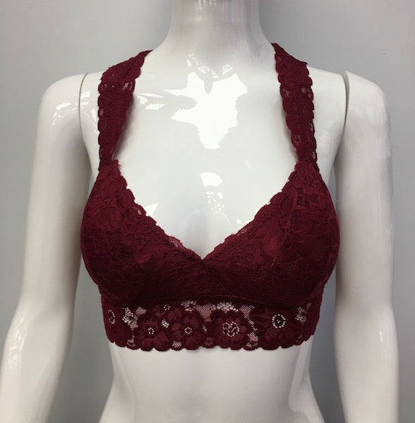 B82 Maroon Lace Bra