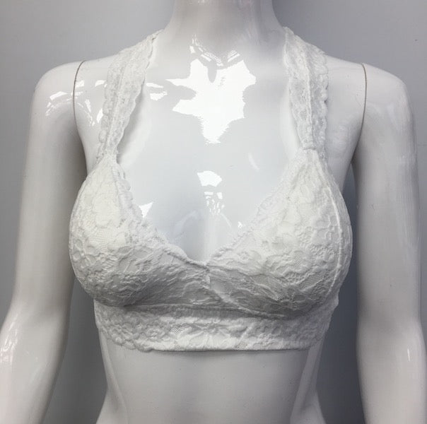B82 White Lace Bra
