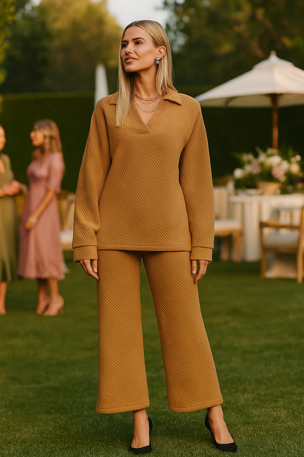 662 Autumn Ember Textured Two-Piece Set