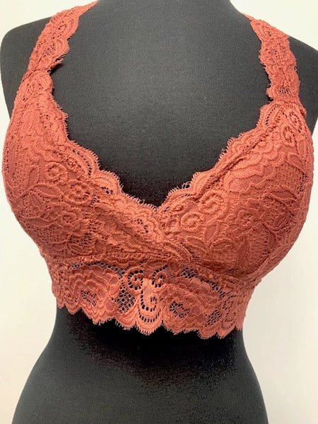 LB-01 Mauve Lace T-Back Top