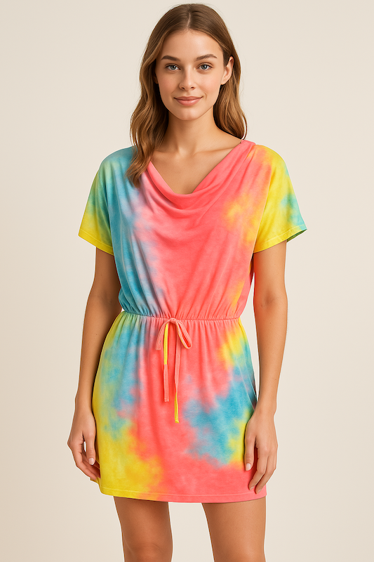 Sunset Splash Tie-Dye Dress