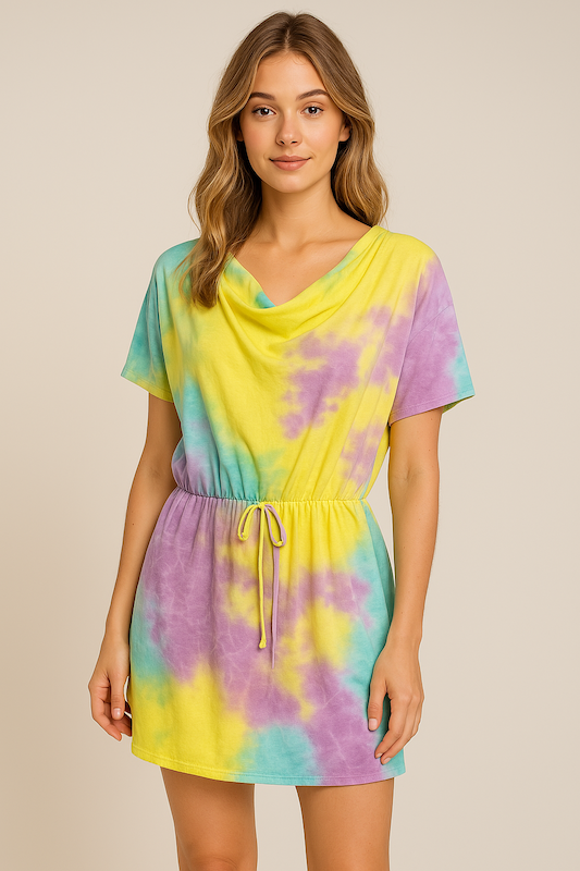 Pastel Dreams Tie-Dye Dress