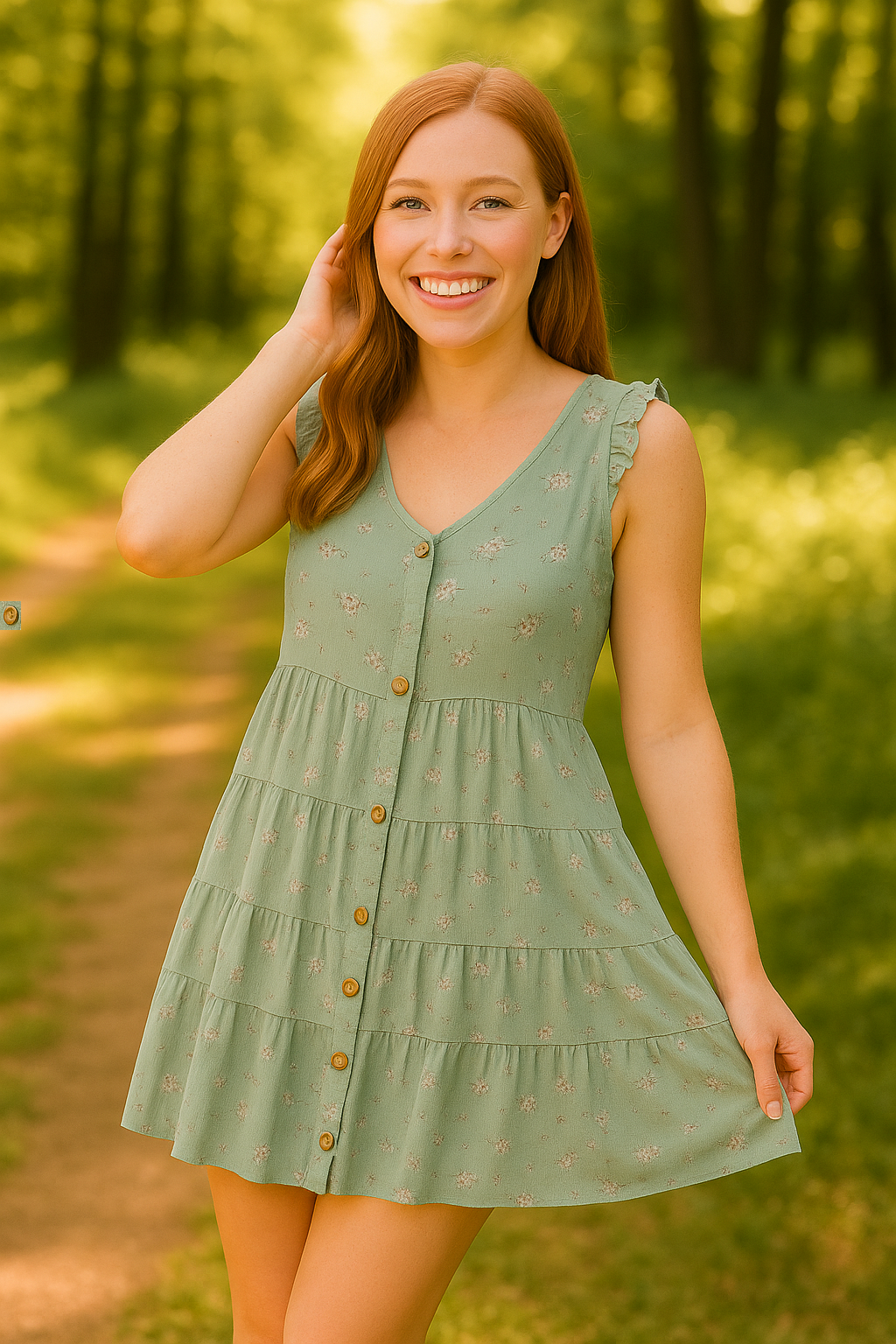 1955 Mint Blossom Dress
