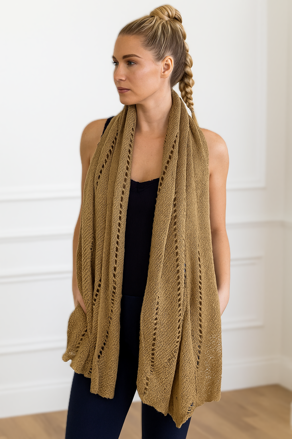 1110 Brown Drape Shawl