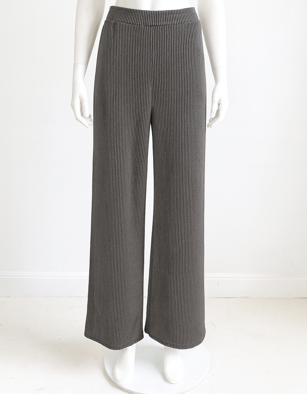4594 Charcoal Ribbed Long Sleeve Top & 5635 Pants Set