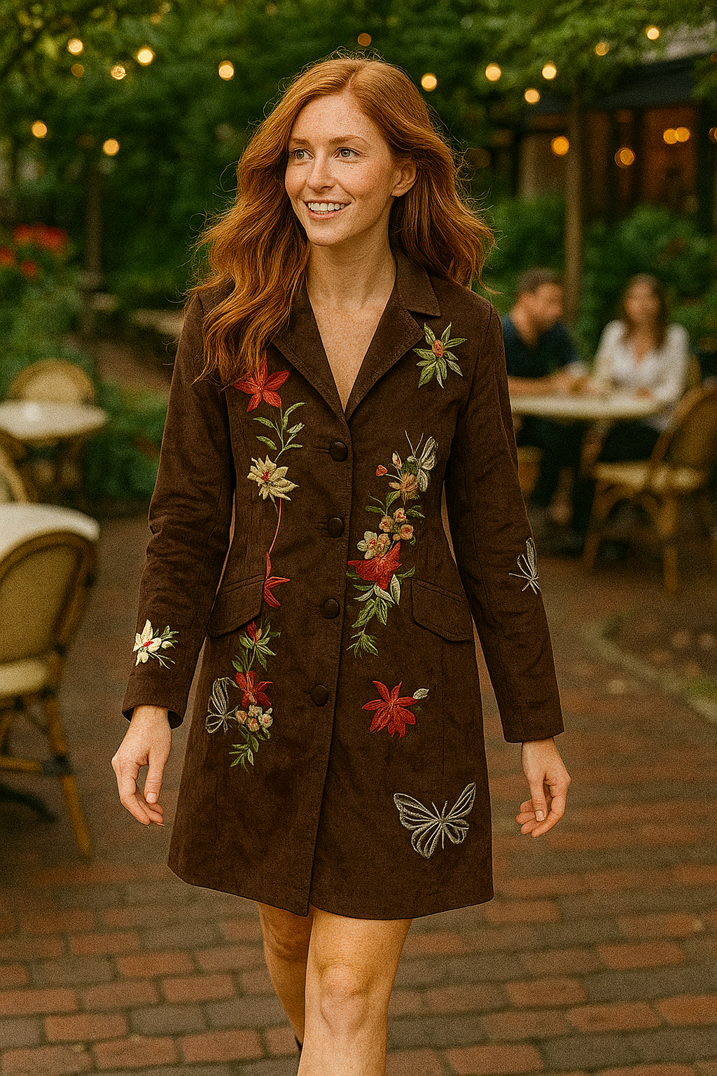 4182 Nocturne Butterfly Bloom Fully Lined Embroidered Coat