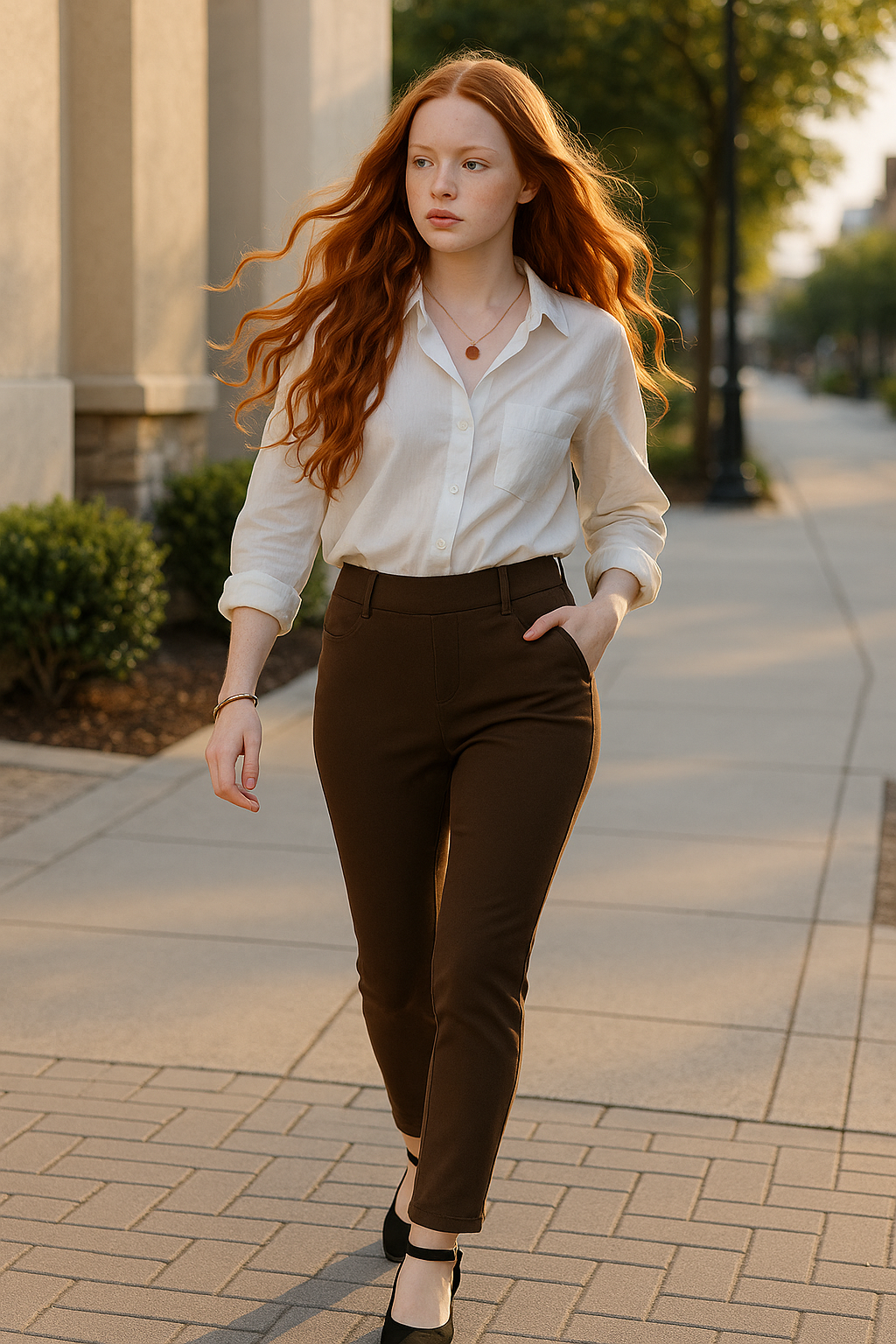 1000 Brown Roast Ponte Pants