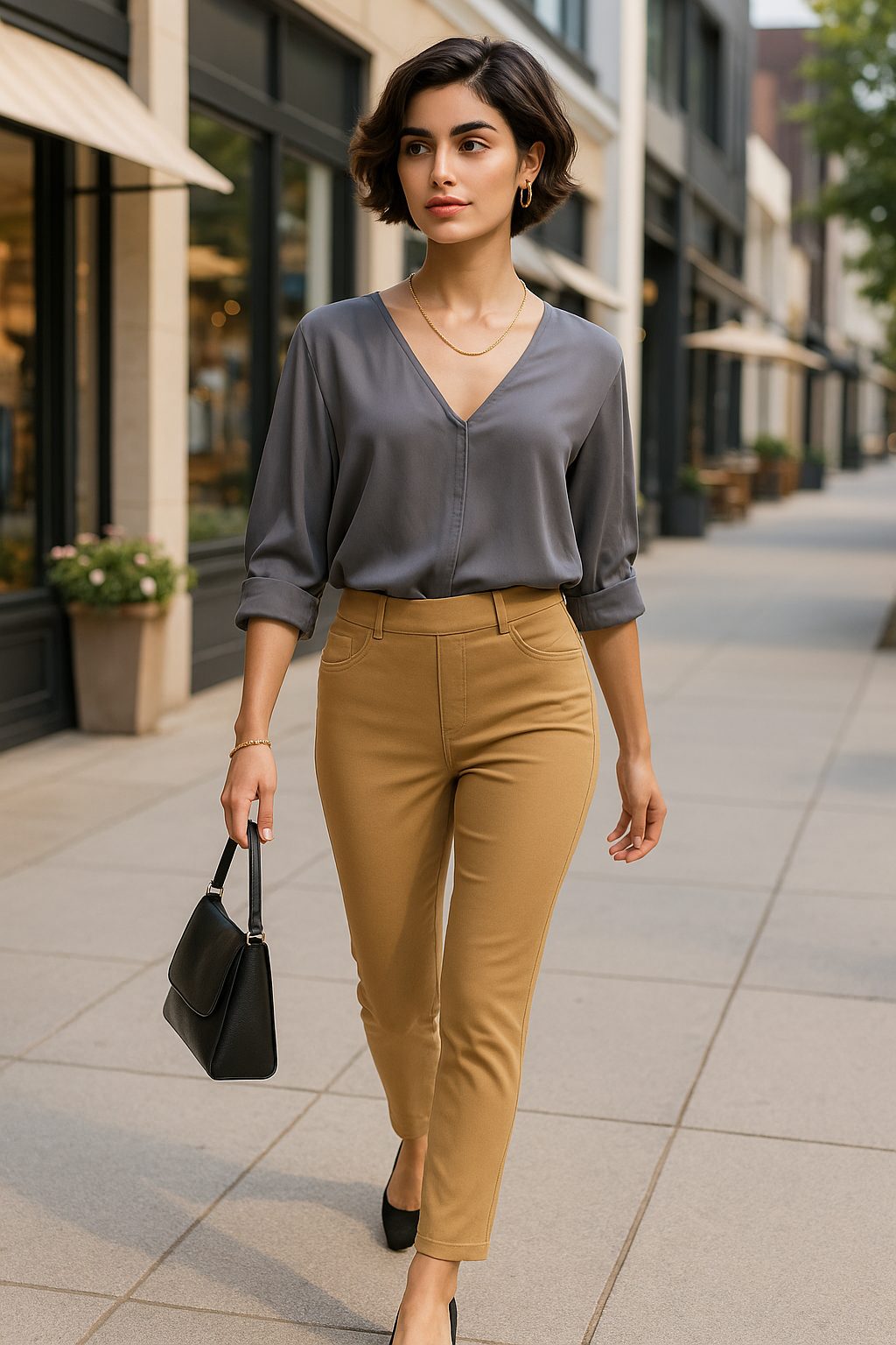 1000 Luxe Camel Ponte Pants