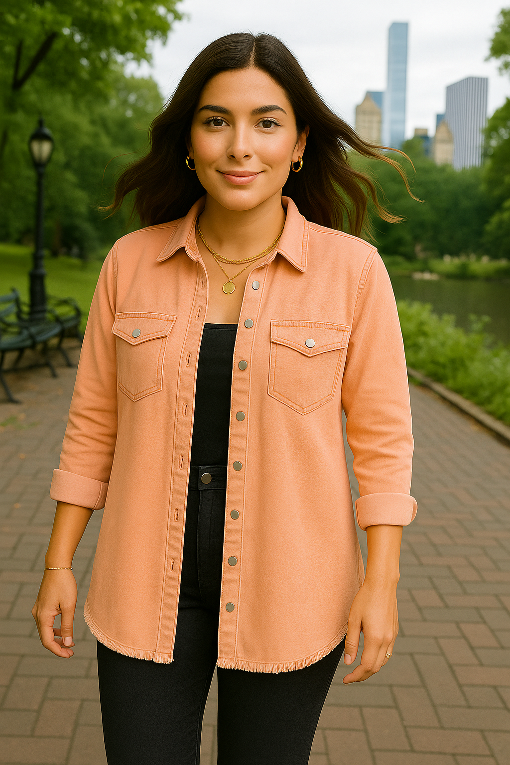 110 Denim Distressed Sunset Jacket