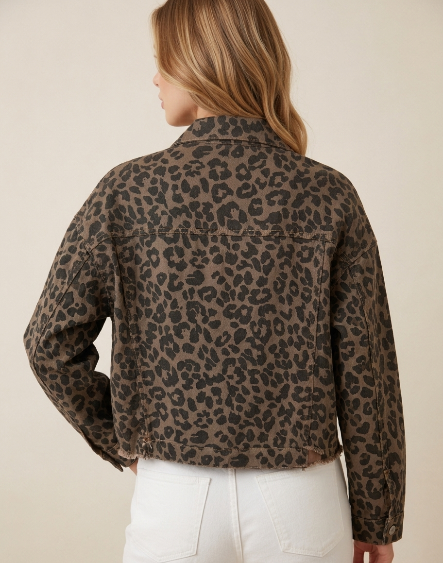 314 Chic Leopard Cropped Jacket