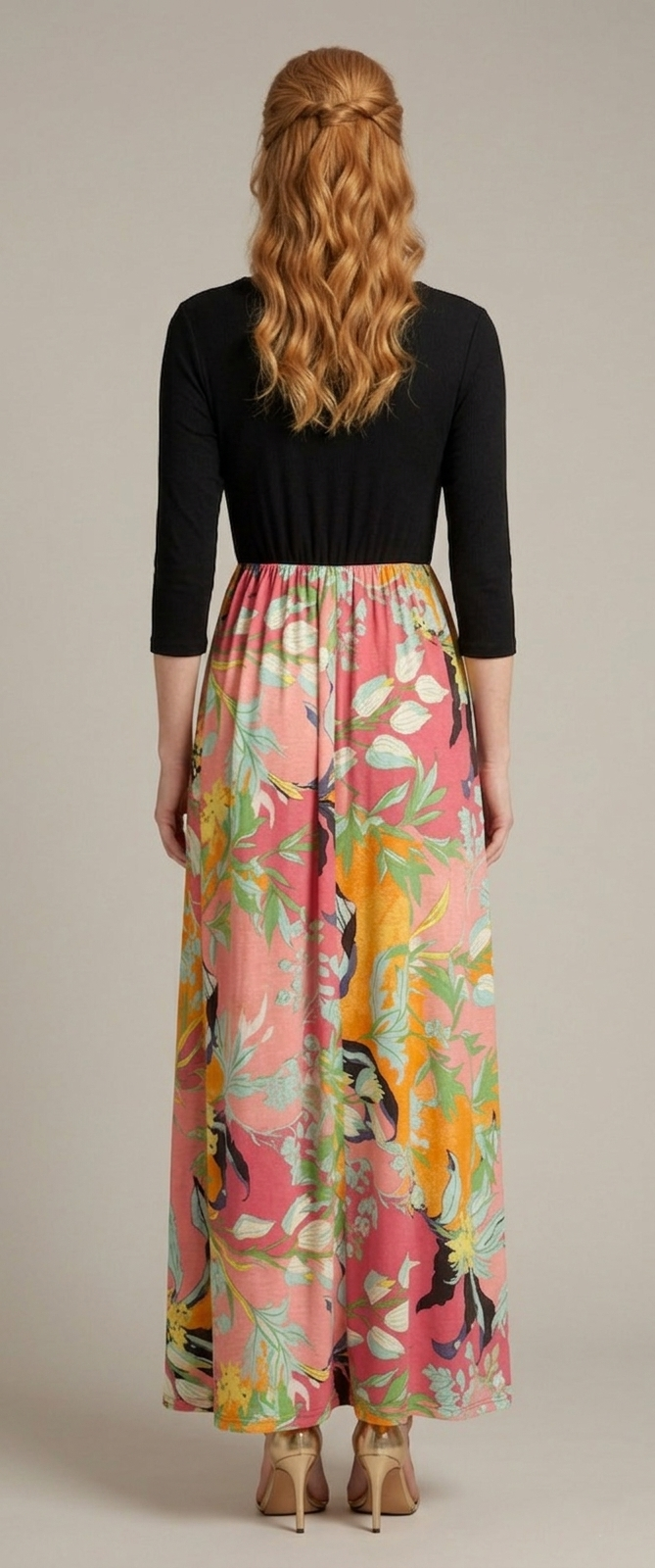 3827 Tropical Sunset Maxi Dress