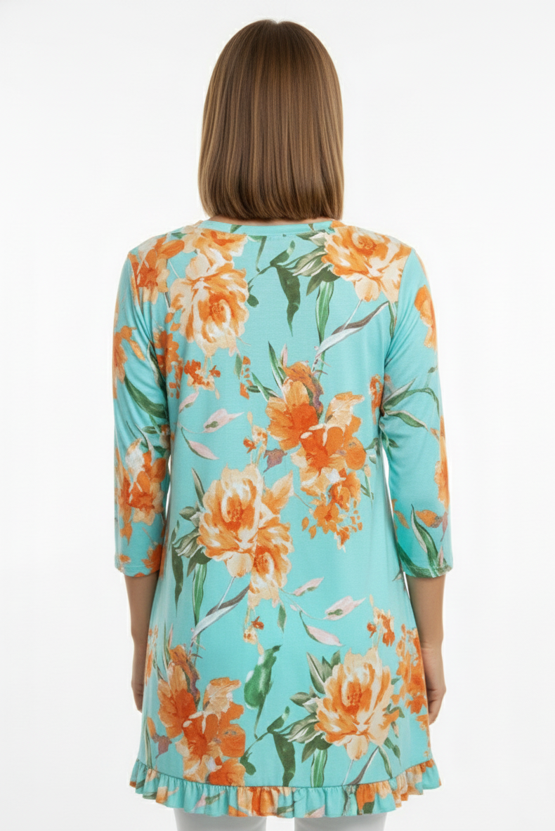 50827 Aquamarine Blossom Blouse