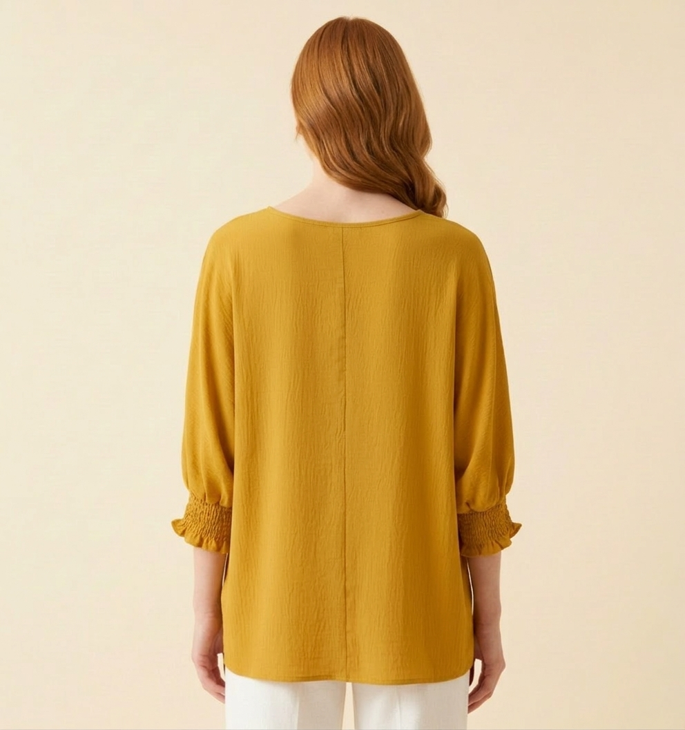 5547 Honey Mustard Synch Sleeve Top in Air Flow Fabric