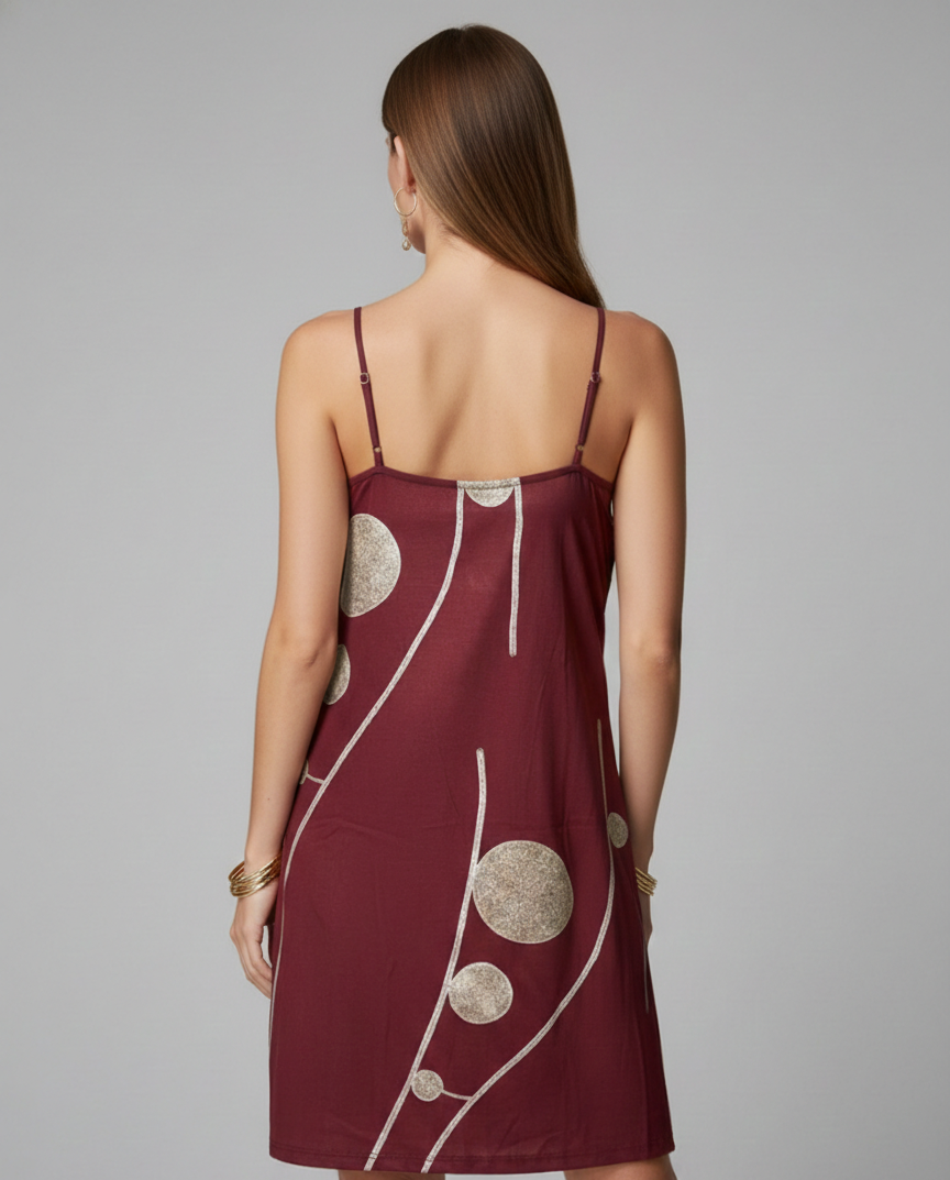 0045 Burgundy Wine Dress
