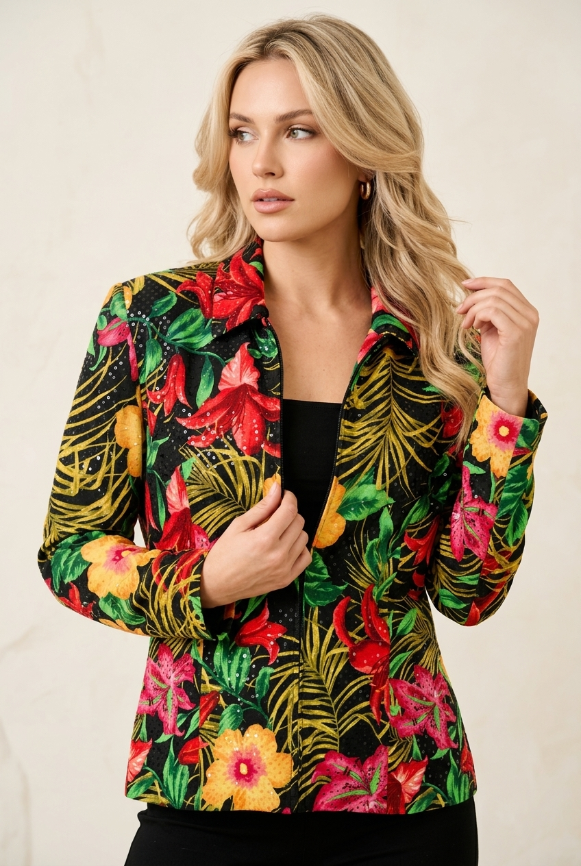 1773 Tropical Garden Shimmer Jacket