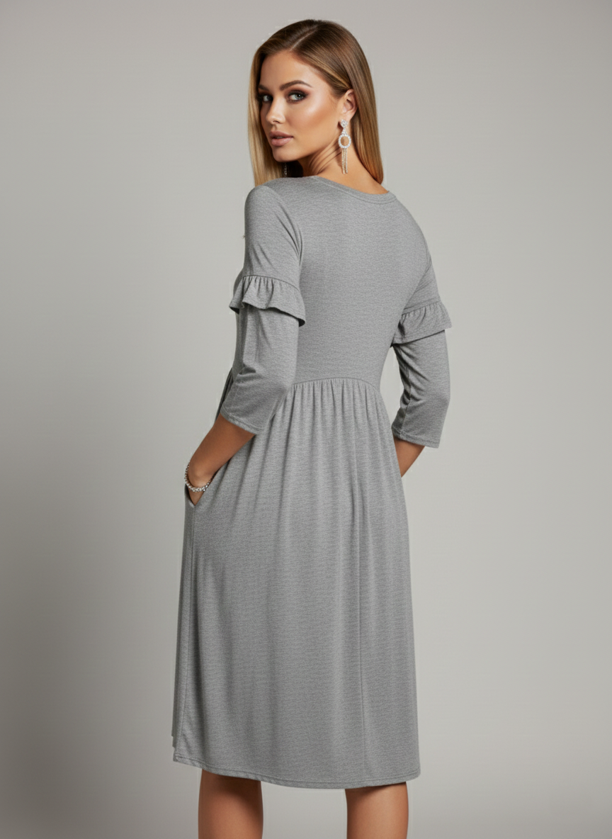 4027 Gray Midi Dress