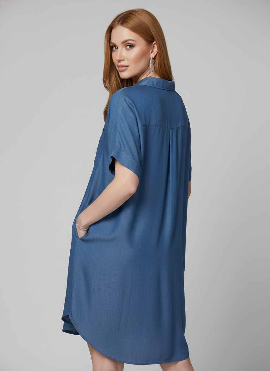 560 Chambray Ease Button-Down Dress