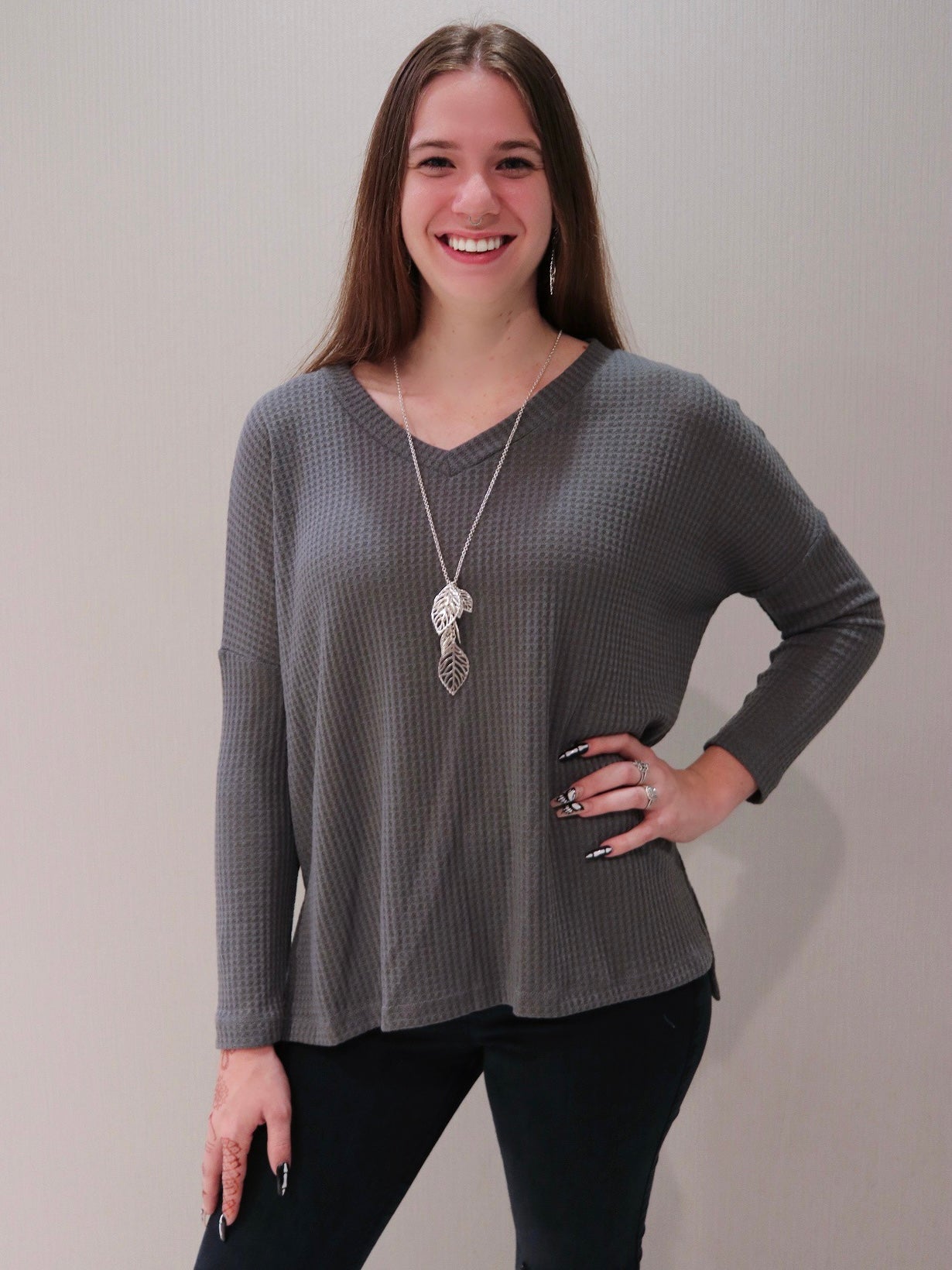 Style 1011 Gray Waffle Tops