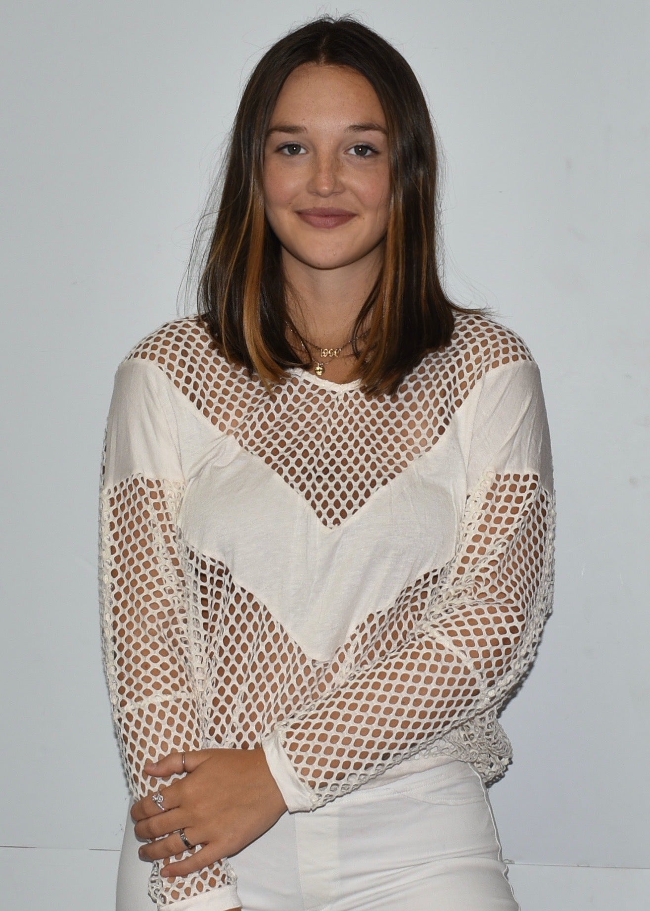 White Mesh Top JT3307