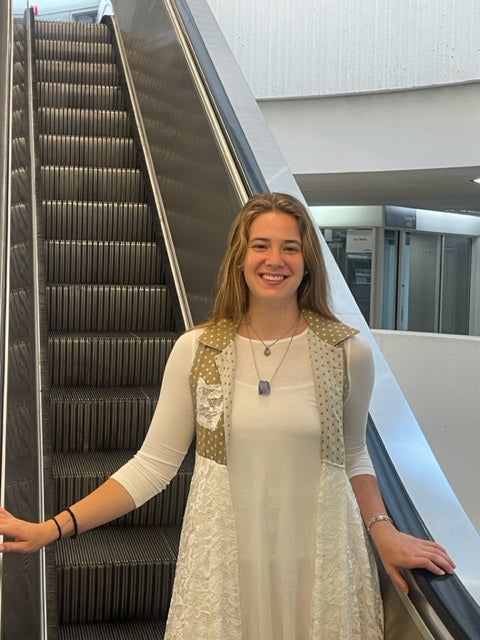 Style 101 Lt Olive Double Layered Knee Length Lace Sleeveless Vest