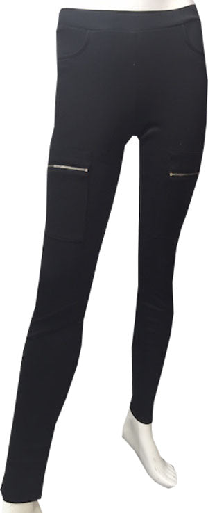 Black Backpocket Zipperfront Pants