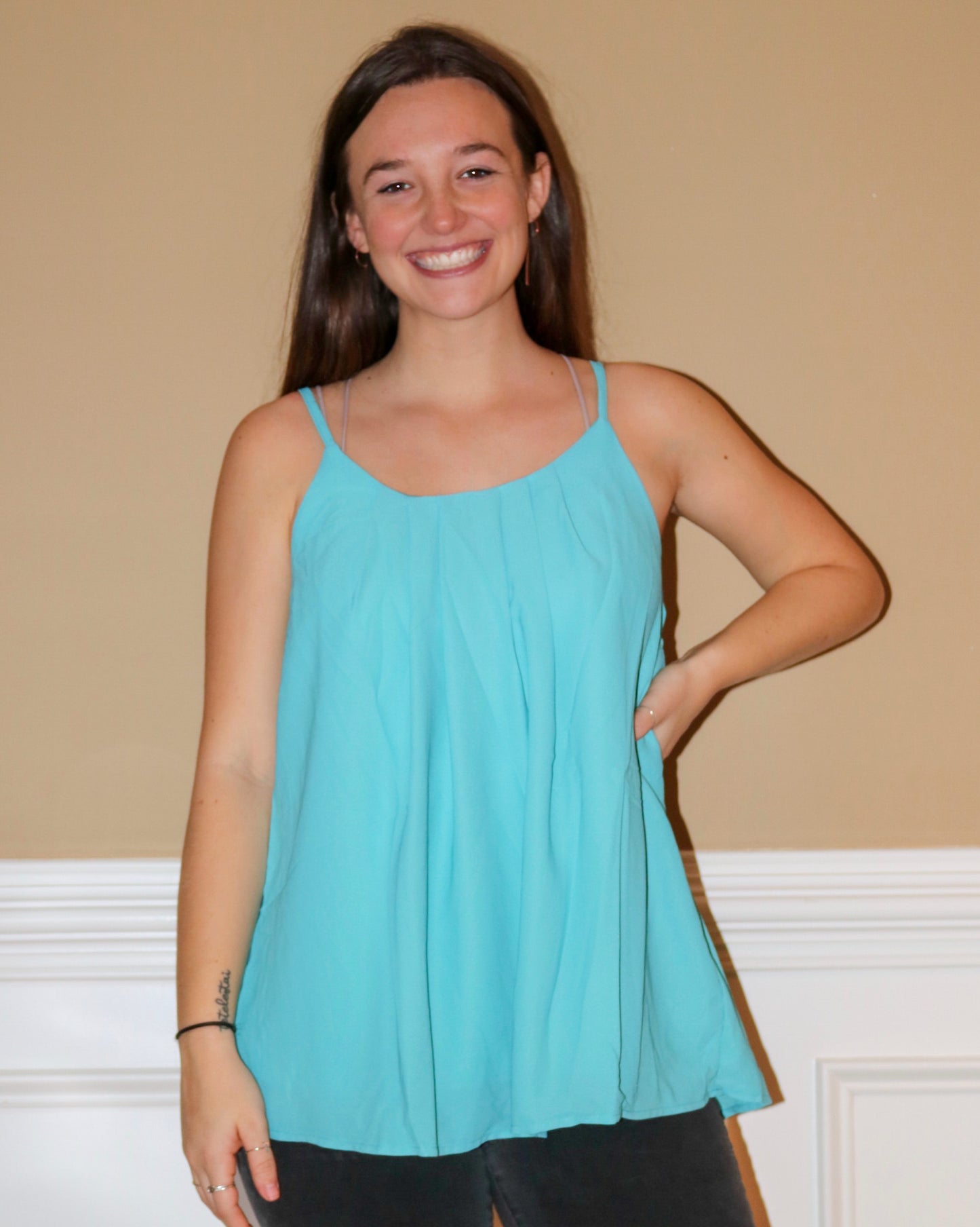 Spaghetti Strap Top Aqua 2603