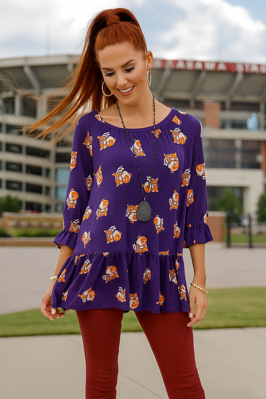 5722 Purple Tiger Spirit Top