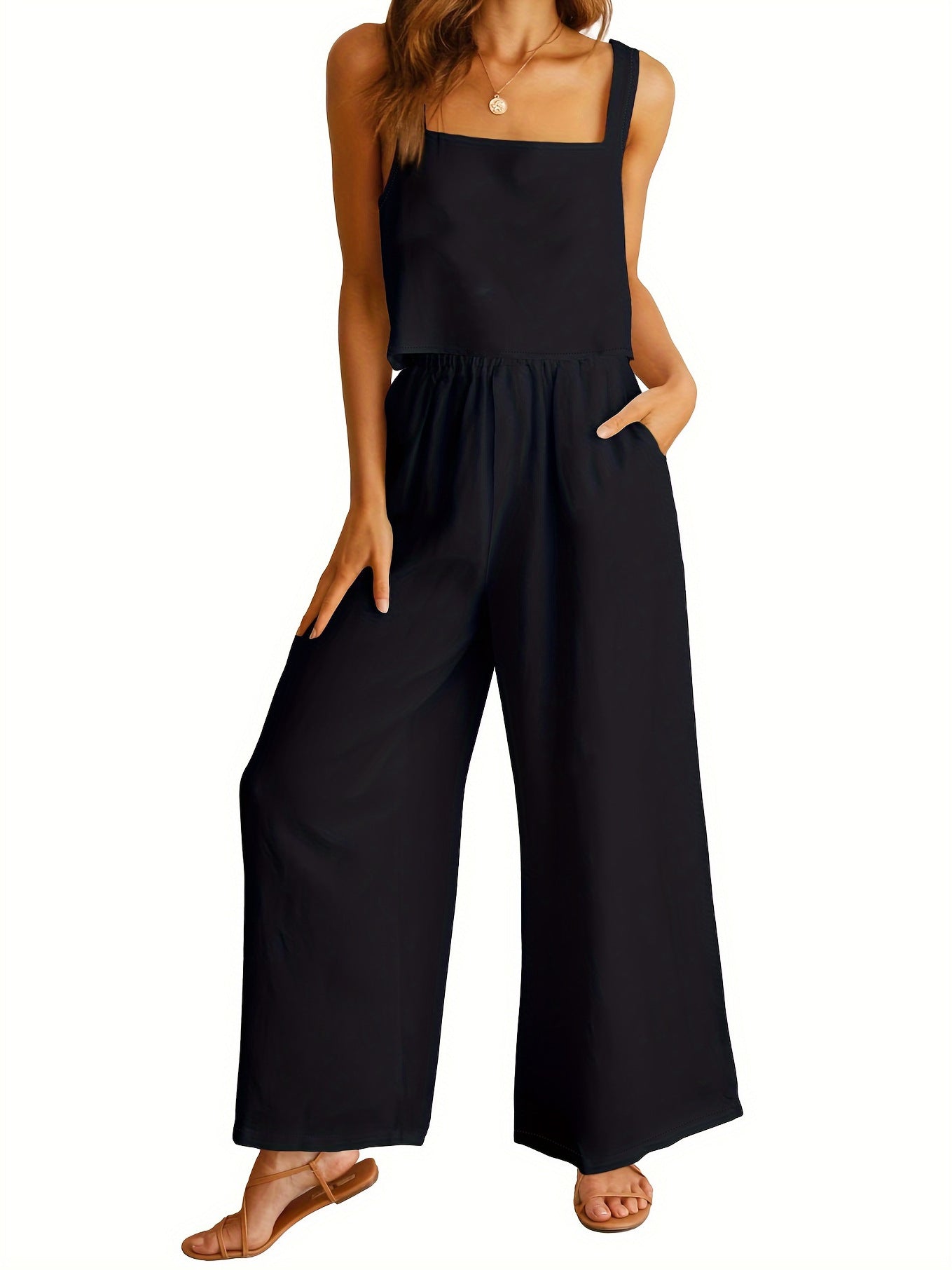 Style 2006 Black Square Neck 2PC Set