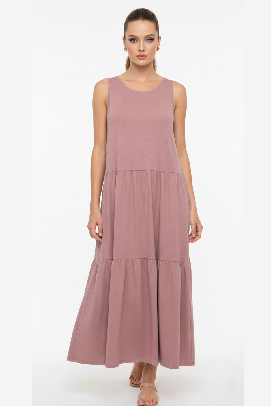 43050 Vintage Rose Tiered Maxi Dress