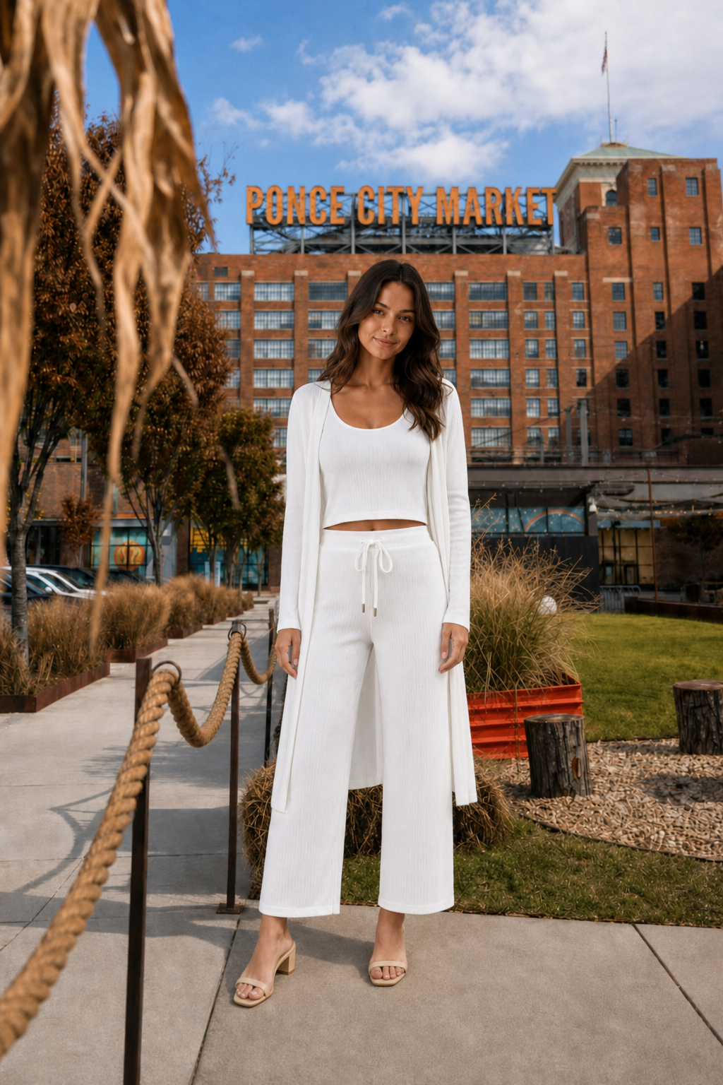 200 White 3 Pc Loungewear Set