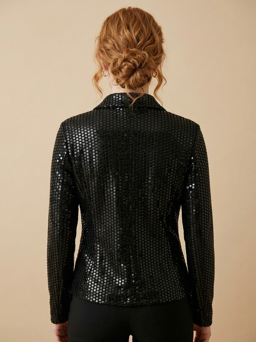 2496 Black Shimmer Zip Jacket