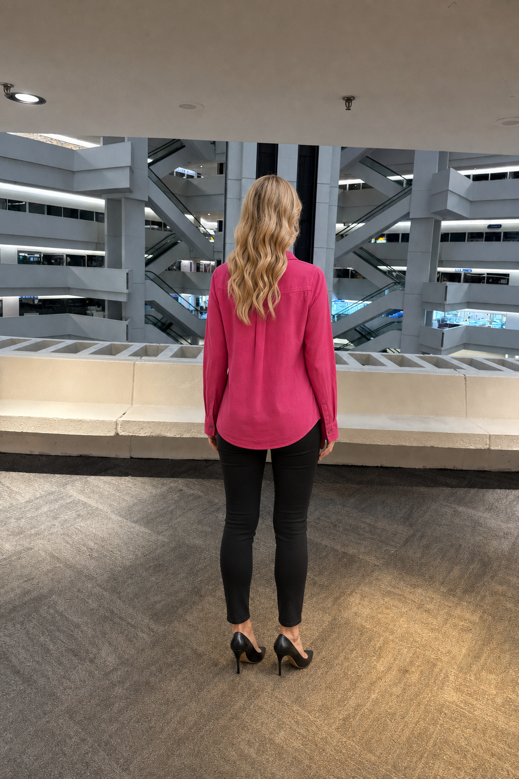 2354TY Pink Dual Pocket Button-Down Shirt