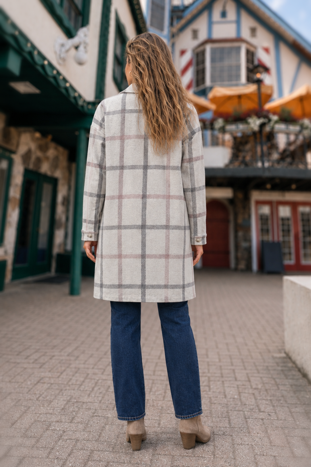 JKJR2 Plaid Flannel Button-Down Shacket