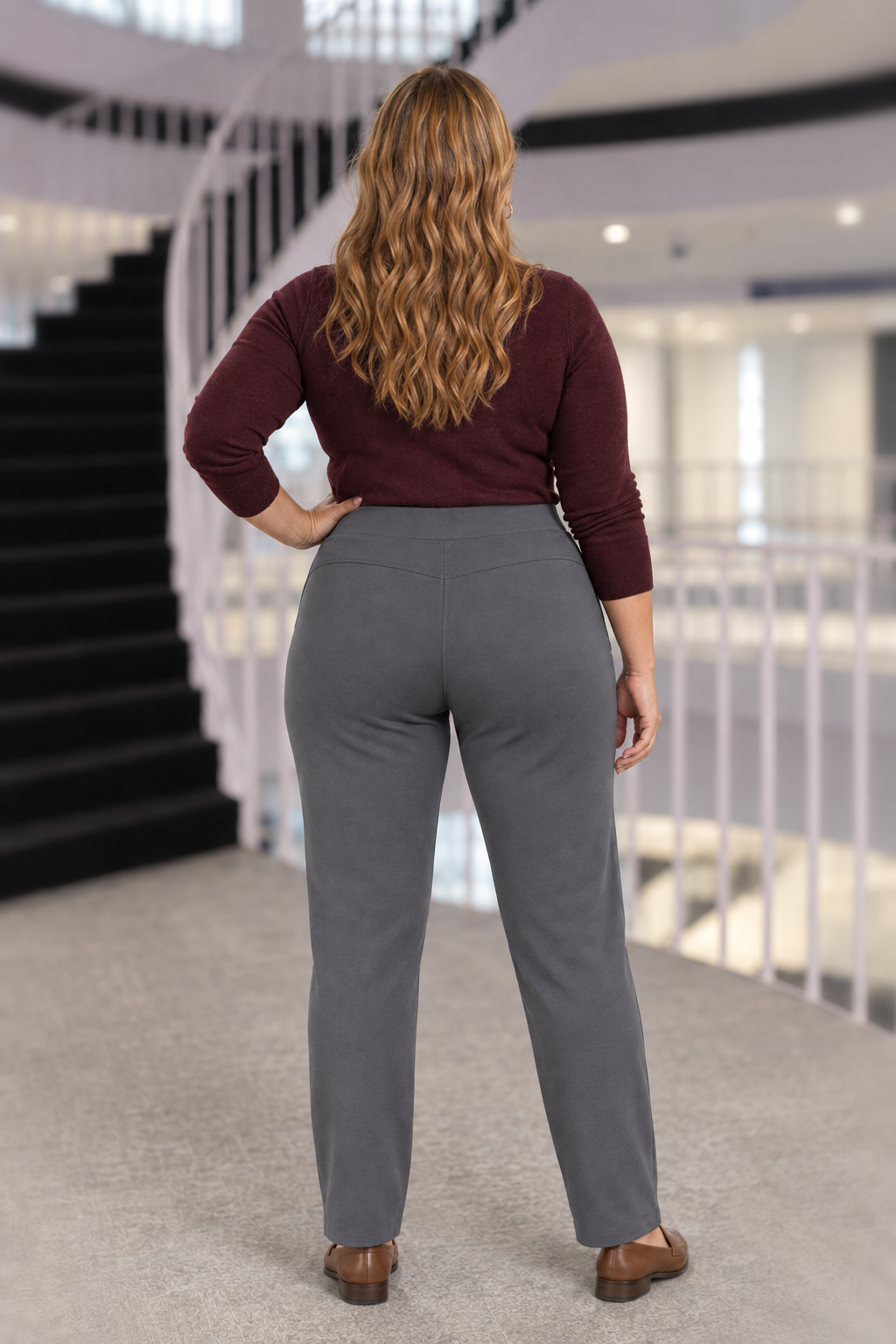 SCUP16A Gray Scuba Pants Plus — back