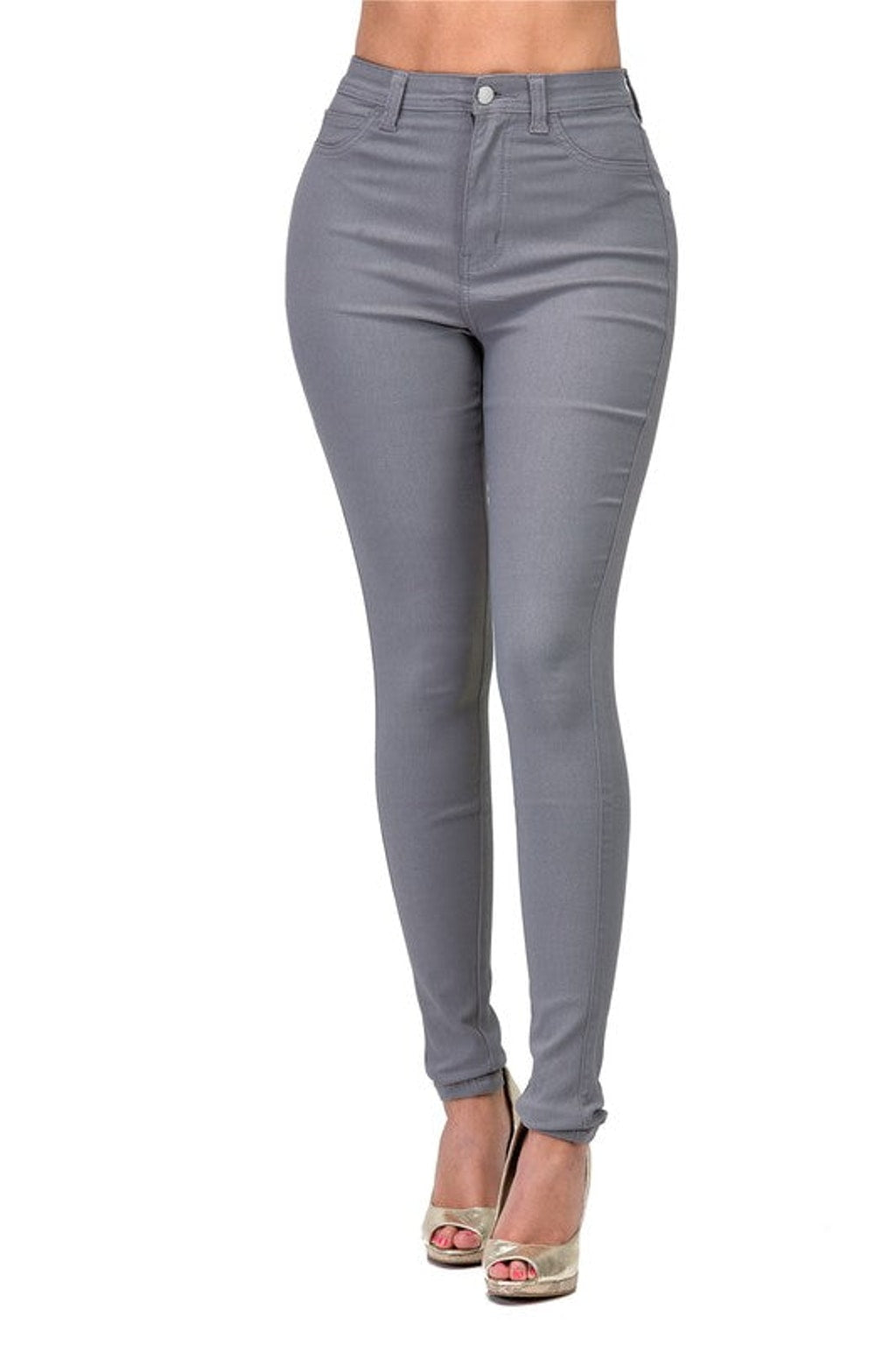 LV-300 Light Grey High Waisted Colored Jeans