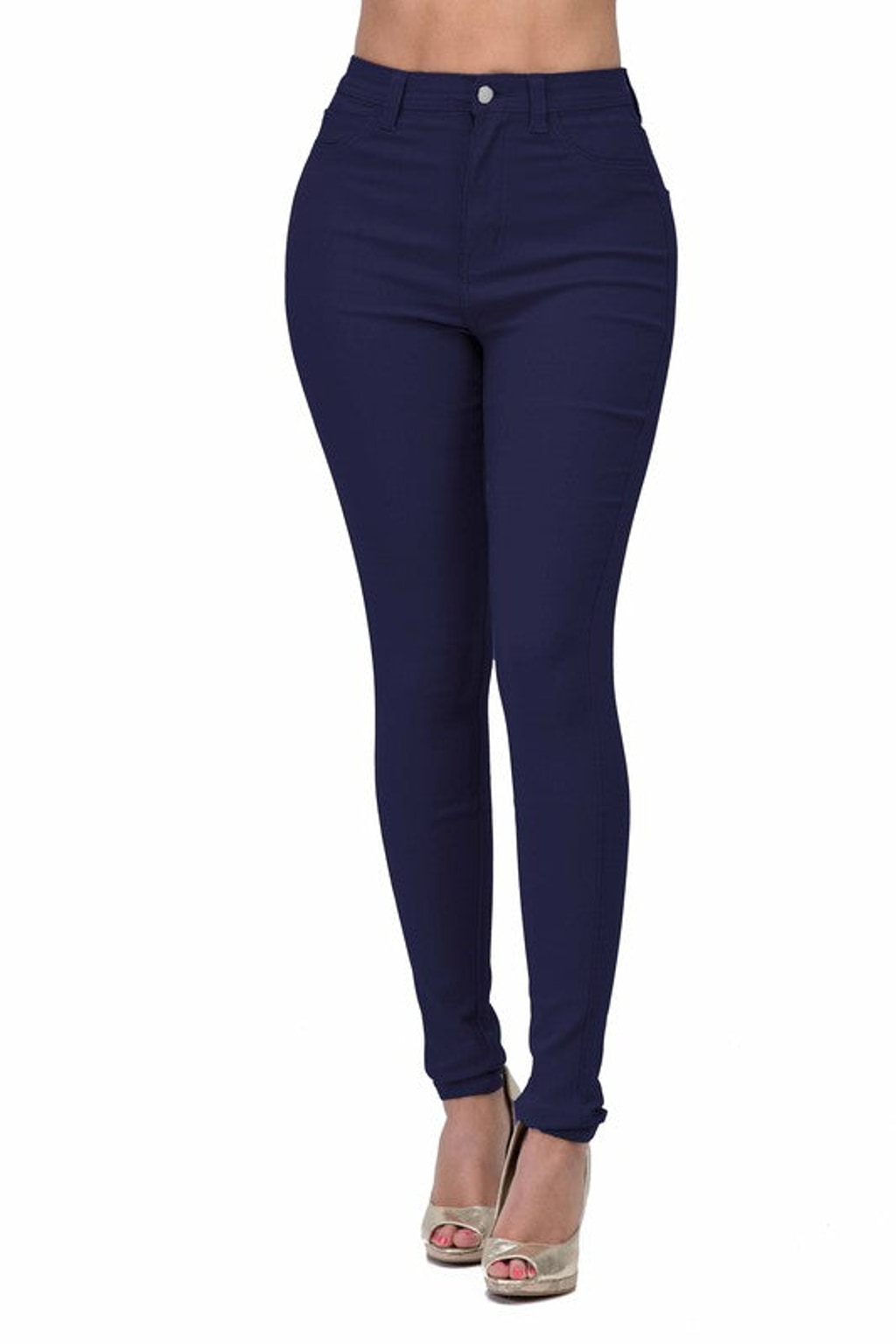 LV-300 Navy High Waisted Colored Jeans
