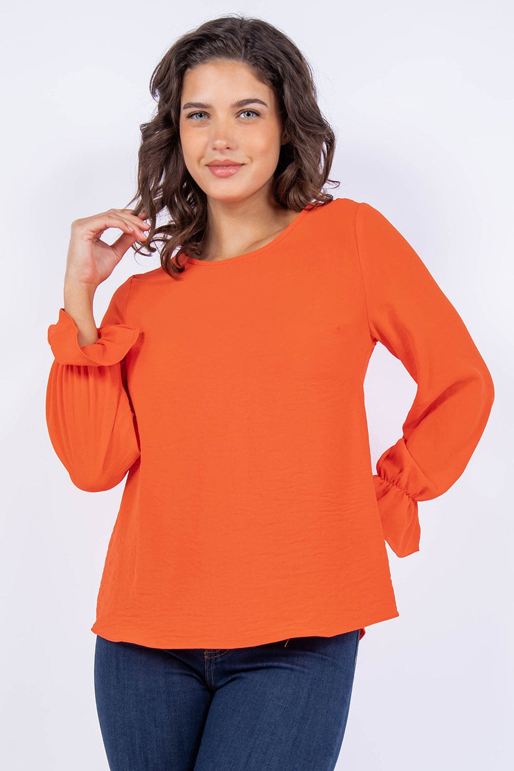 Style 5605 Orange Long Sleeve Top