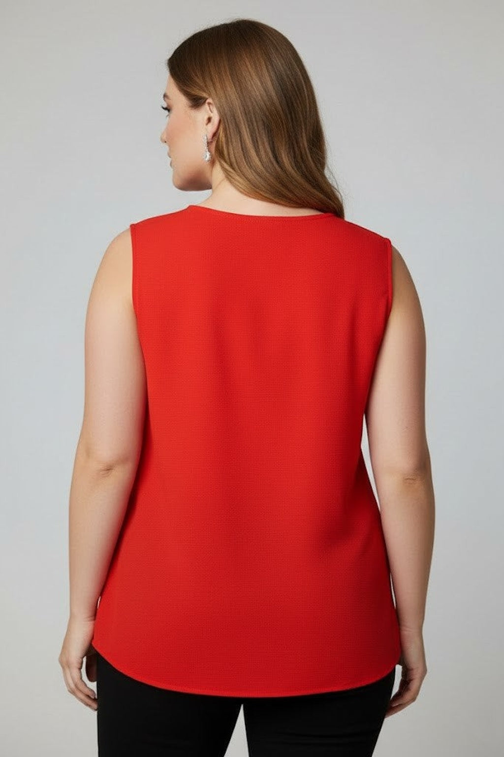 5513 Red V-Neck Blouse Plus