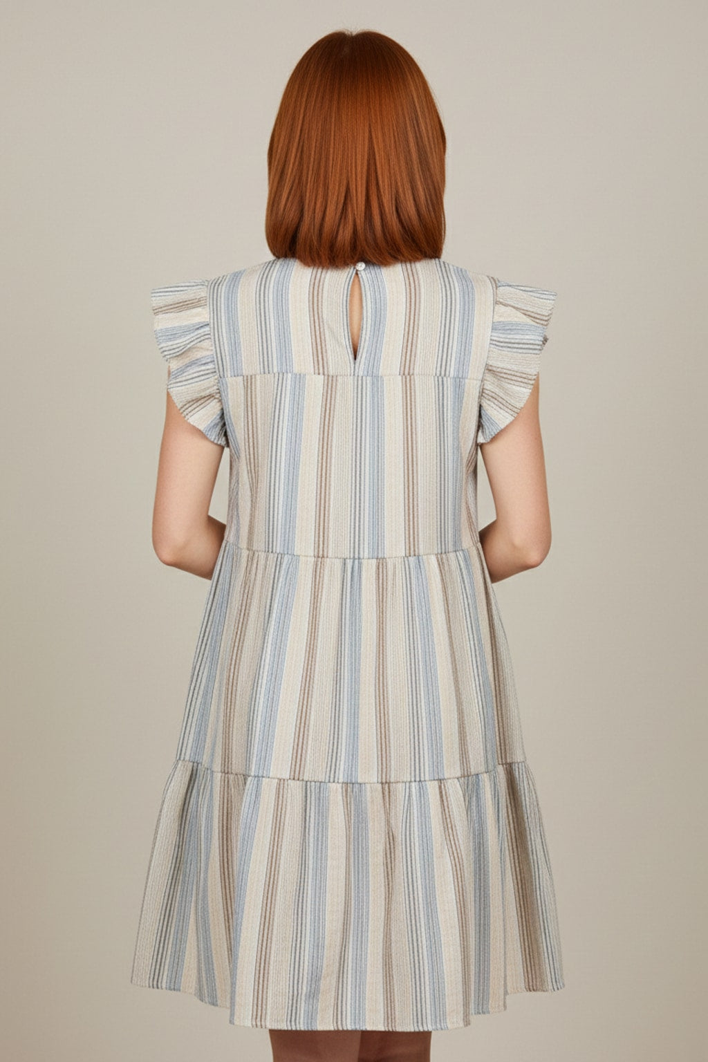 1690 Pebble Beach Stripe Tiered Dress
