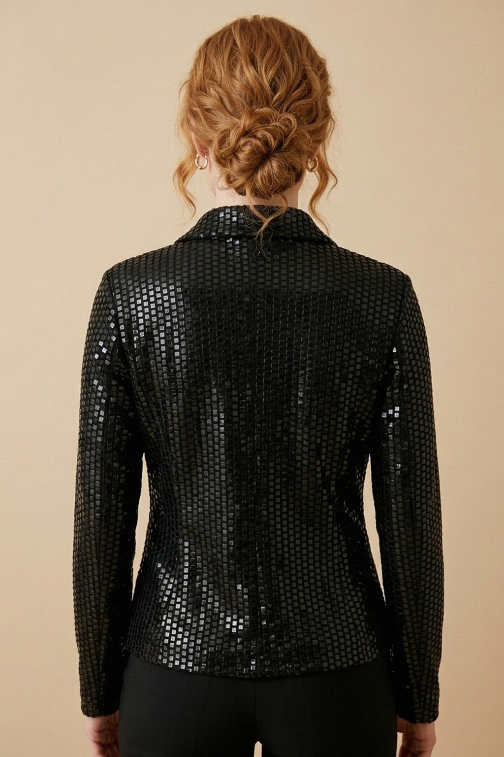 2496 Black Shimmer Zip Jacket
