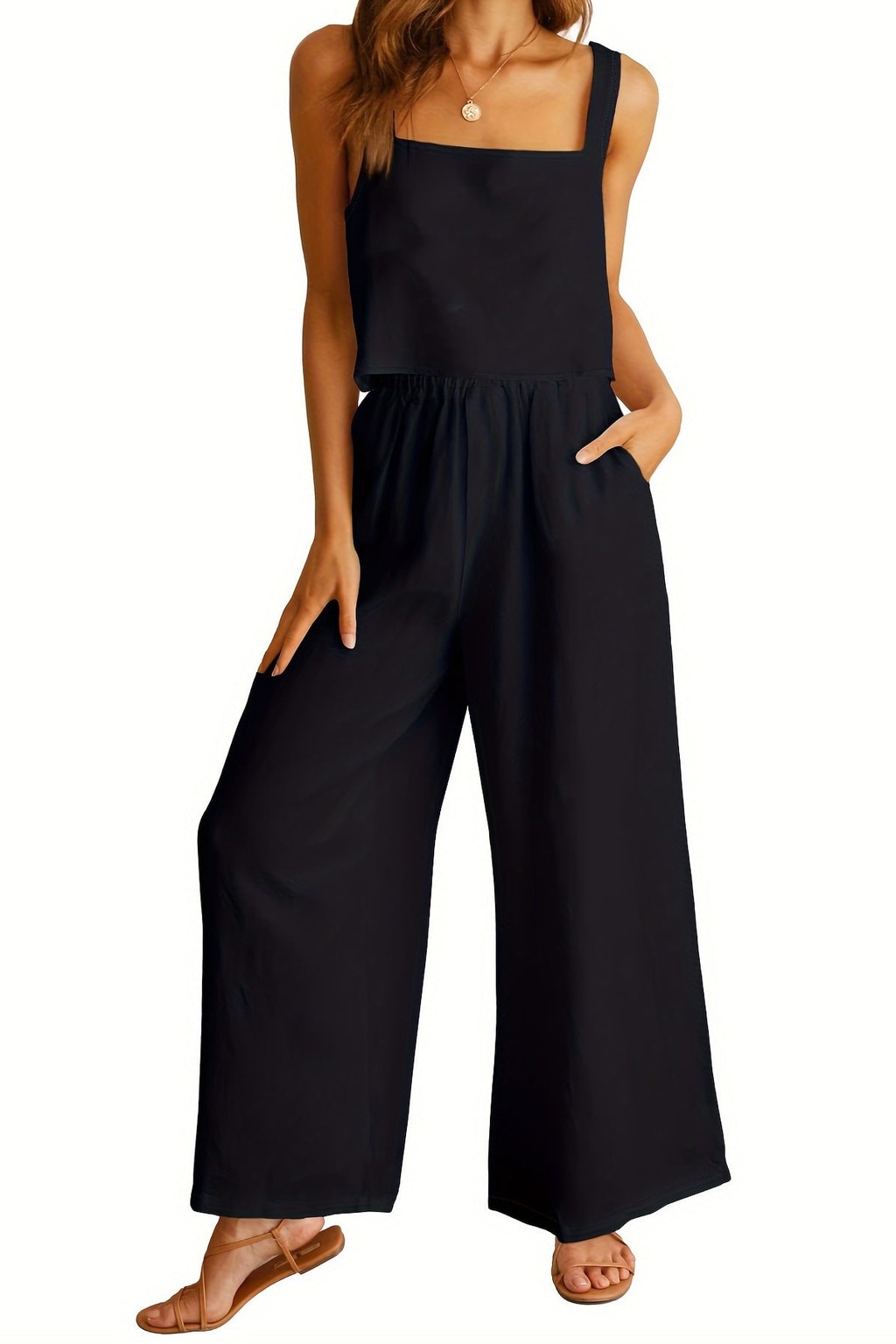 Style 2006 Black Square Neck 2PC Set