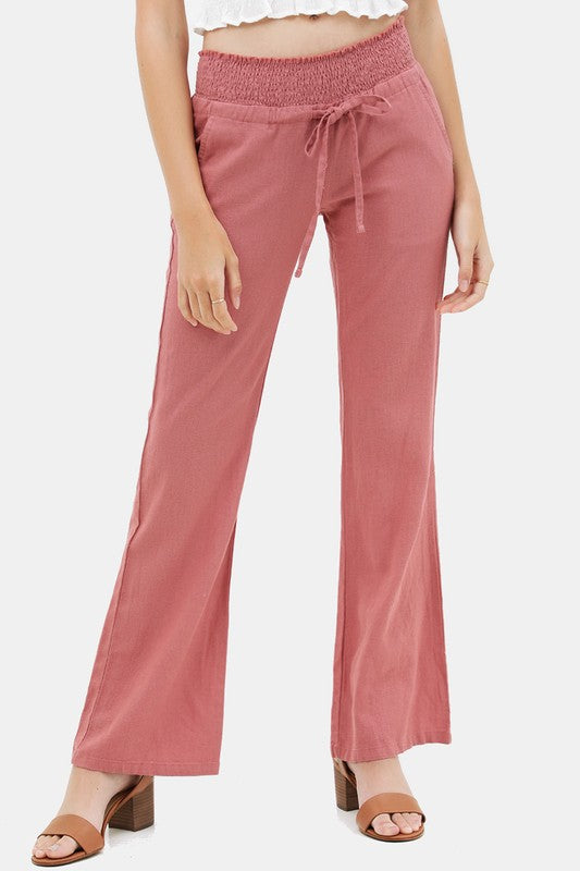 10136 Coral Linen Pants