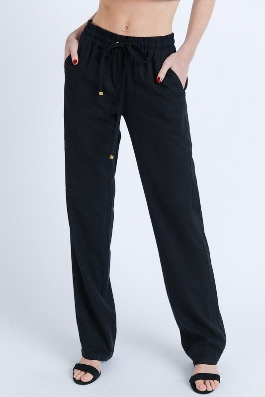 10612 Black Linen Pant