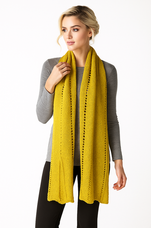 1110 Mustard Yellow Drape Shawl