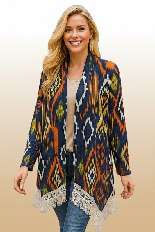 1185 Indigo Ember Boho Cardigan