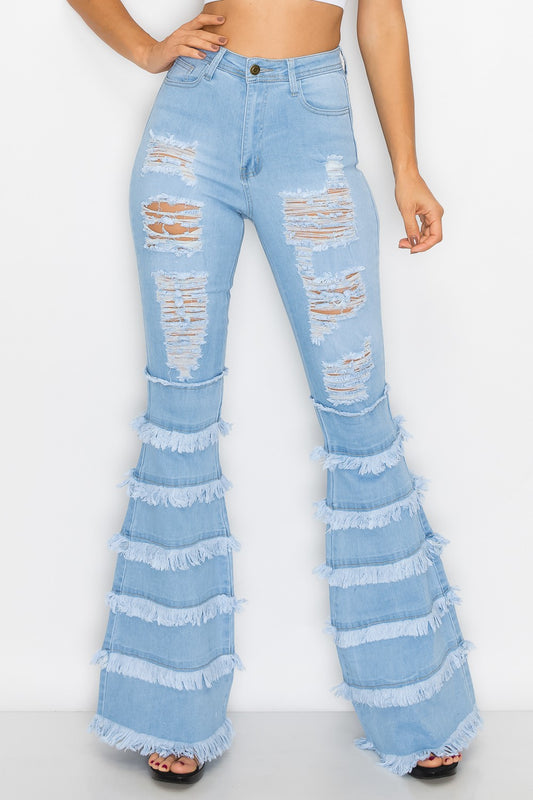 Style 034 Light Blue Bell Bottom Jeans